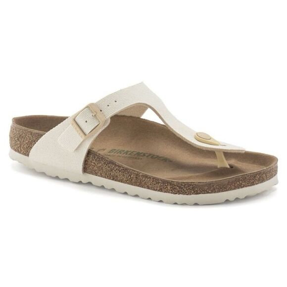 NWT Birkenstock Gizeh Vegan Big Buckle Rivet Logo Sandals in Eggshell Size 40 - Picture 5 of 11
